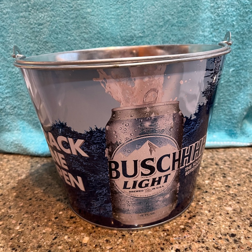 Busch Light Beer Galvanized Ice Bucket